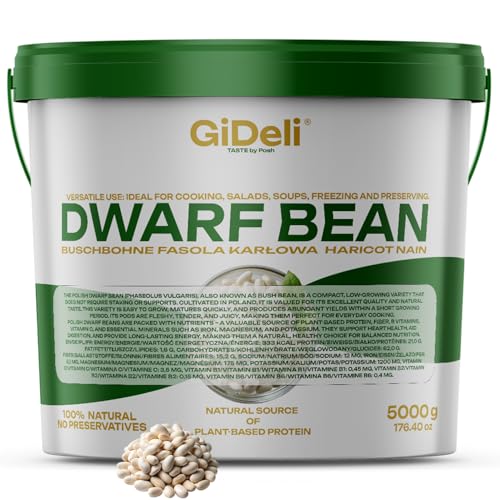 GiDeli Weiße Bohnen Getrocknet 5 kg - proteinreich natürliche Hülsenfrüchte ohne Zusätze - ideal für Suppen Eintöpfe Salate - Küche Gastronomie Catering