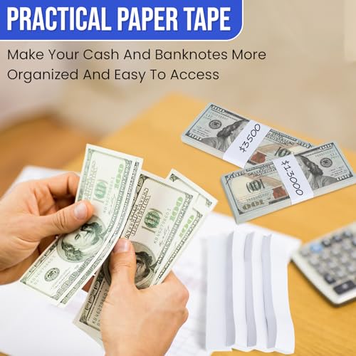 400 Stück Selbstklebend Geldbänder, 192 x 29 mm Banderolen Geldscheine, Blank Geld Banderole, Geldscheinbanderolen für Scheine Bargeld, Wraps Geld Organisieren