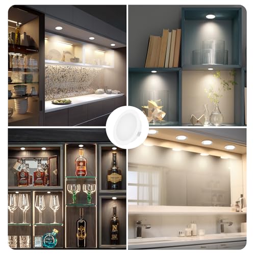 YindaLux Zestaw 3 wpuszczanych reflektorów LED 230 V, 3 W, 3000 K, ciepła biel, 4000 K, neutralna biel, 6000 K zimna biel, 15 mm, bardzo płaskie reflektory sufitowe 300 lm, otwór 55-58 mm, IP44