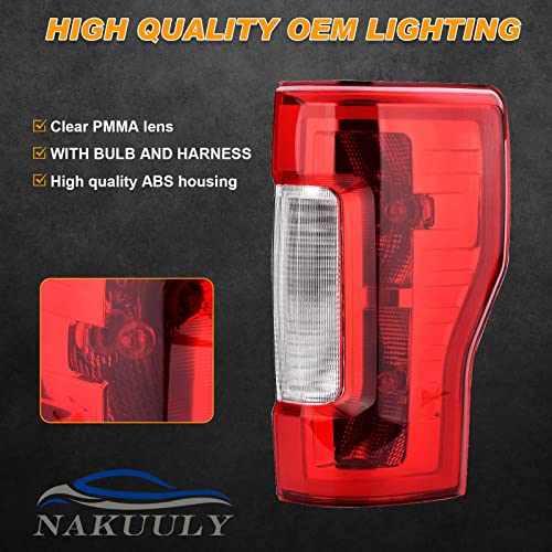 Tail Light Rear Lamp Compatible With 2017-2019 Ford F250 F350 Super Duty without Blind Spot/LED Right Passenger Side Taillight Brake Signal Assembly with Bulb