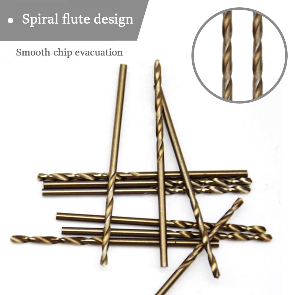 CEEYSEE 10Pcs Drill Bits 1mm HSS Cobalt Drill Bit Straight Shank Twist Drill Bits Titanium Jobber Drill Bit Sets for Stainless Steel,Aluminum - Image 4