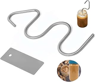1 Pack Peanut Butter Stirrer with Scraper,Peanut Butter Mixer,Stainless Steel Peanut Butter Crank Peanut Butter Tool for 12-30 oz Jars,Stirrer for Mixing Butter and Jam(7*2 inch)