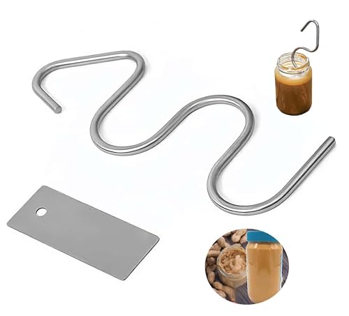 1 Pack Peanut Butter Stirrer with Scraper,Peanut Butter Mixer,Stainless Steel