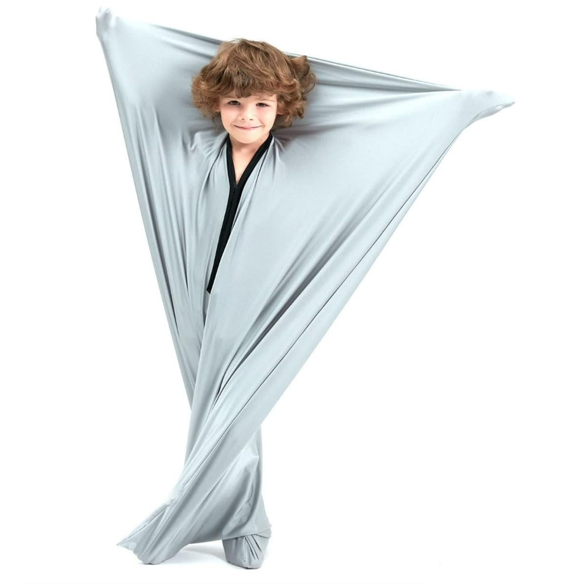 ZYUBOESO Compression Sock with Snug Sensory Sack Body Sock Calming Therapy Blanket Stress Relief Anxiety Autism ADHD ADD Tactile Items for Therapeutic Play(Silver grey,L/Large)