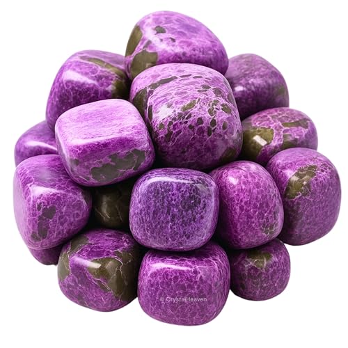 Image of Certified Stichtite Crystal Healing Tumbled Stone, Natural Polished Crystals for DIY Crafts, Manifestation, Meditation, Pooja Feng Shui and Reiki Healing (30 Grams)