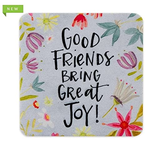 Brownlow GiftsSimple Inspirations Neoprene Drink Coasters, Set of 4, 4 x 4-Inches, Good Friends
