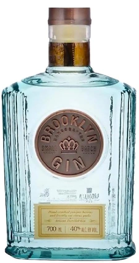 Brooklyn Gin Artigianale Small Batch 700 ml 40% Vol | Bacche di Ginepro, Agrumi Freschi, Botanicals Selezionate, Distillato da Grano, Gusto Secco e Lineare
