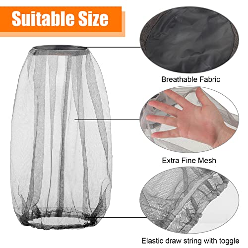 Image of Funtery 12 Pcs Mosquito Net Hat Face Netting Head Mesh Face Fly Netting Hood Protecting Sun and Fishing Hat Net for Men Women(Gray)