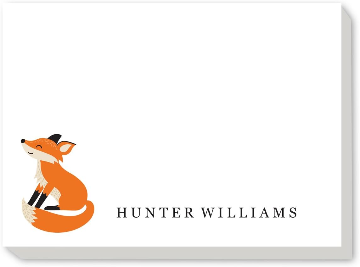 Custom Woodland Creature Fox Design Post It Notes - Set of 6-50 Sheets per Post It Note. Size of Each: 3 in x 4in. Made in The USA.