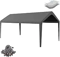 Birodeko Cobertura De Substituição Para Garagem 12' X 20' Tenda, Oxford 800D À Prova D'Água E Com Proteção Uv, Estrutura Não Incluída (Cinza Escuro)