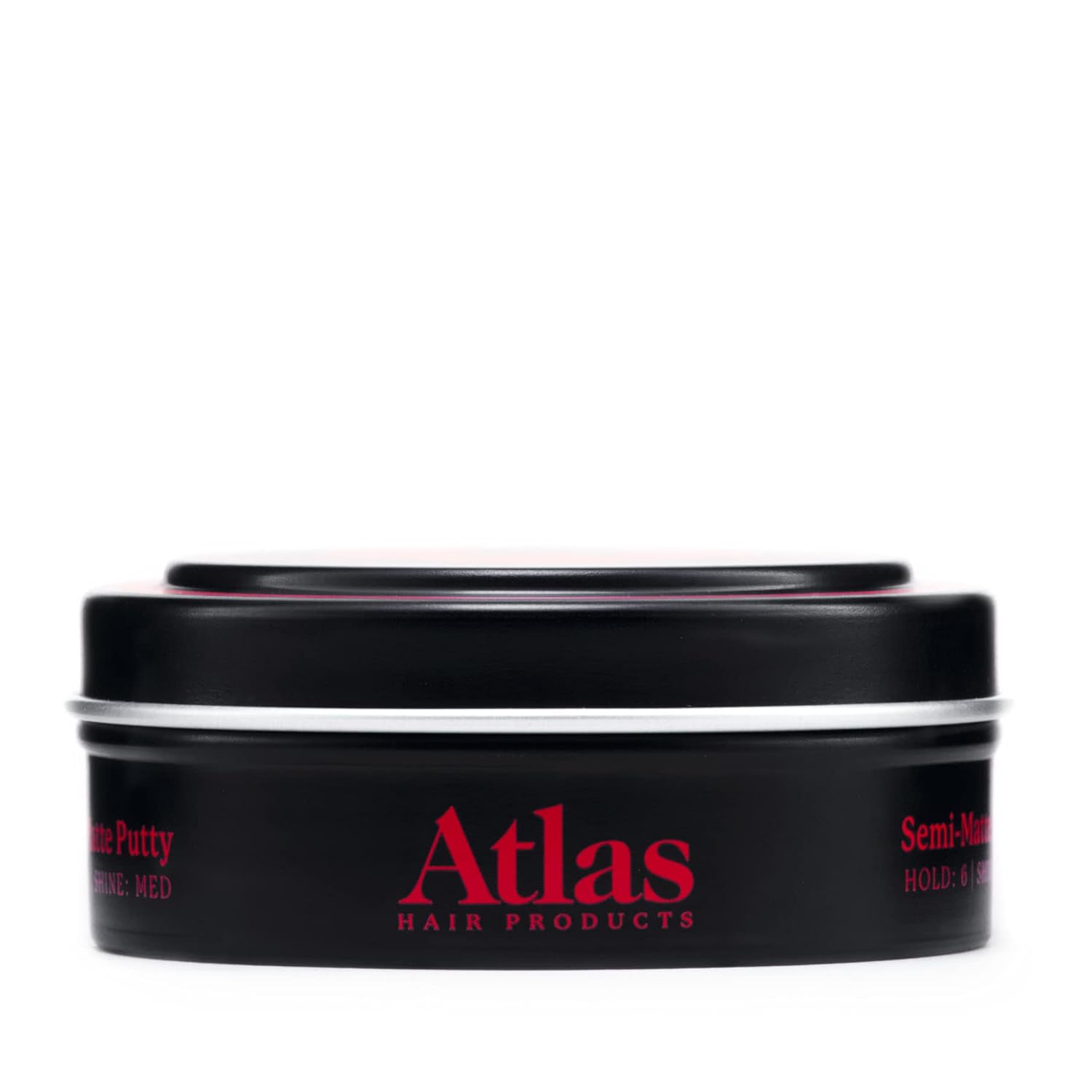 Atlas Pomade for Men, Semi-Matte, All day hold, Volumizing Hair Styling Product, Medium Hold, Low Shine Clay and Pomade Hybrid, For All Hair Types, Water Soluble, Hair Paste, 2.4oz, Pack of 1