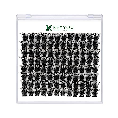 Image of Lash Clusters,96 Pcs Cluster Lashes D Curl 14mm DIY Lash Extensions Eyelash Clusters,KEYYOU Volume Wispy Individual Lashes Soft&Comfortable Easy DIY at Home(Y05,D-14mm)