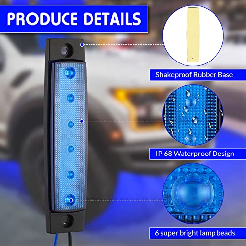 Treela 20 Pcs Car Rock Strip Lights Underglow Wheel Well Lighting Kits Exterior Waterproof Led Truck Lights For Golf Cart Atv Rv Offroad Utv Snowmobile, Blue And White #TOP2