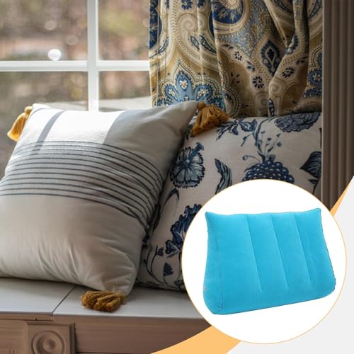 Image of Blow Up Cushion Wedge Pillow Compact Lightweight Multipurpose Triangle Shape Turquoise | Home & Garden | Bedding | Bed Pillows