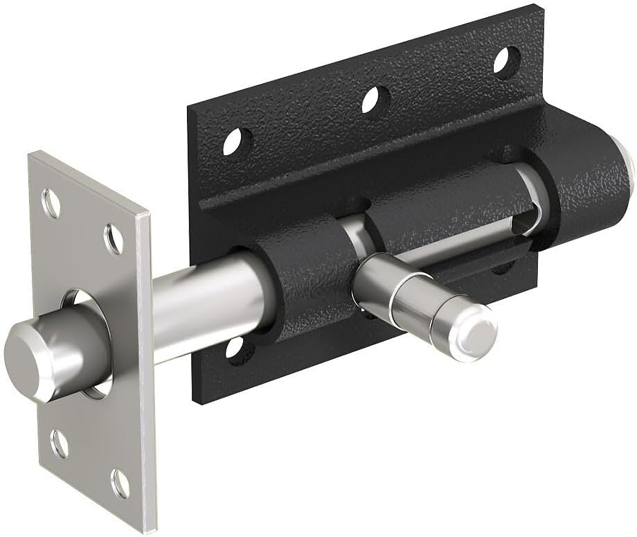 Bolt Bolt Solid Ground Latch, malleable cast housing, Steel pin and Loop, Diameter 16 mm, Weight 660 g