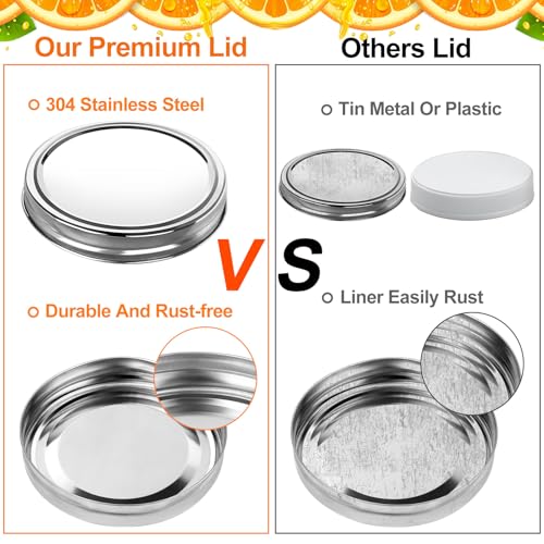 Youdaju HONGMENGUS071501 10 Pcs Gallon Jar Lids 304 Stainless Steel Replacement Lids Wide Mouth Canning Lids Rust Good Sealing Lids Reusable Canning Lids Metal Cover thumb #2