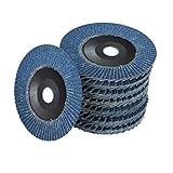 Oiieco 12 Stück Fächerscheiben, Schleifscheiben Schleifmopteller Lamellen Schleifscheibe Set 40/60/80/120 für Metall Holz Stahl (Blau)