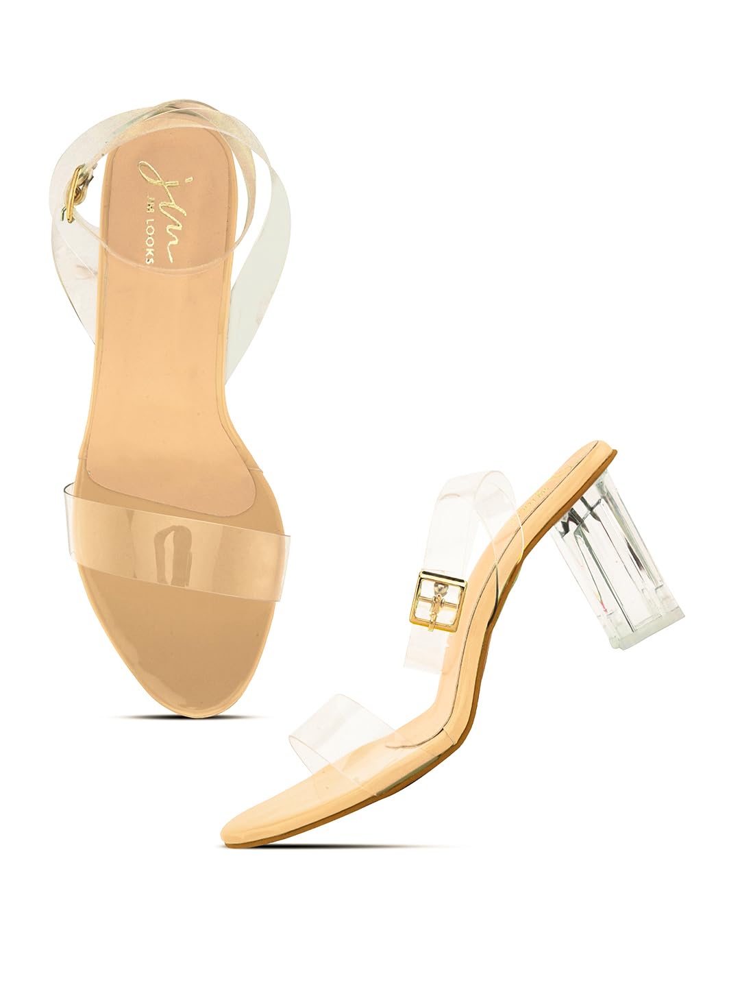 JM LOOKS Solid Stylish Transparent Block Heels For Womens & Girls (B0BFLV5VBN) Amazon Price History, Amazon Price Tracker