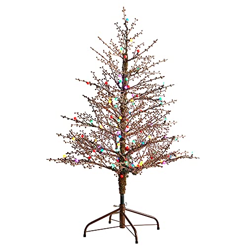 4ft. Frosted Berry Twig Artificial Christmas Tree with 100 Multicolored Gum Ball LED Lights and 240 Bendable Branches 4ft. Frosted Berry Twig Artificial Christmas Tree with 100 Multicolored Gum Ball LED Lights and 240 Bendable Branches