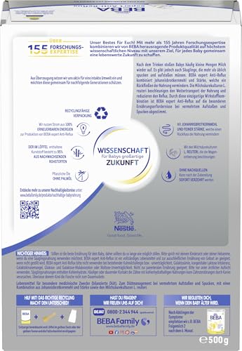 BEBA expert Anti-Reflux, AR Spezialnahrung von Geburt an bei vermehrtem Aufstoßen und Spucken, 1er Pack (1 x 500g)