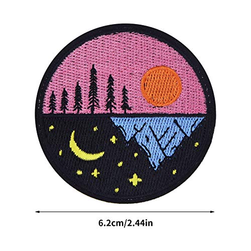 18 Pcs Embroidered Patches Iron On Clothing, Alien Spaceship Funny Patches Sun Moon Stars Landscapes Patches, Diy Embroidery Cute Patch Sewing Craft Decoration For Clothes Hat Pants Jackets Shoes #TOP1