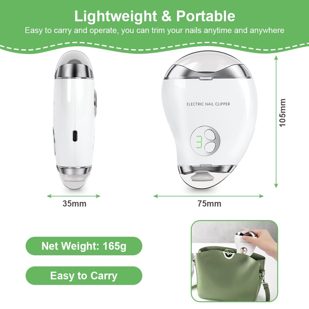 LOPHE Coupe-ongles électrique 2 en 1 pour bébé - Vitesse réglable - Lime à ongles électrique pour bébé et adulte - Silencieux et sûr