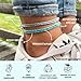 Made by Nami 2 Pcs Wave String Ankle Bracelets for Women Waterproof & Adjustable Thin Braided Anklet Surfer Boho Ankle Bracelet Set of 2 Beach Accessories (Baby Blue Set)