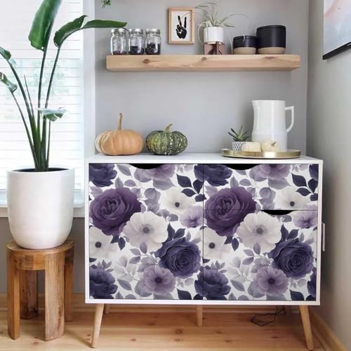 Papel pintado fácil de despegar y pegar con elegante estampado de peonías 5