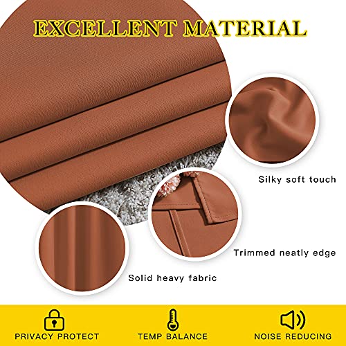 NICETOWN Sliding Glass Door Curtain - Grommet Extra Wide Window Treatment Thermal Insulated Drape for Kids Room/Living Room (Burnt Orange, W100 x L95, 1 Panel)