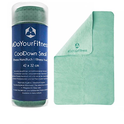 #DoYourFitness® Serviette de Fitness »CoolDown« / idéale pour Tout Sports/IceTowel/Serviette de Sport Ultra-Absorbant/Taille Petite(Small) 42x32 cm/Couleur : Turquoise Cover