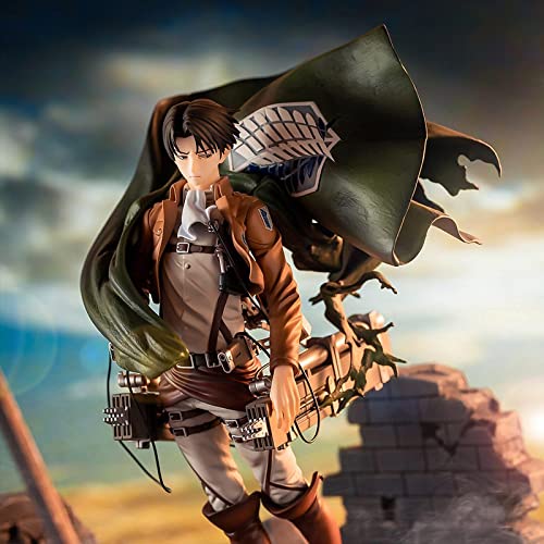 Njkdvt Attack On Titan Levi Ackerman Anime Figure Cloak Levi Pvc Action Figure，Collectible Model Statue，Multicolor（10.2"） #TOP2