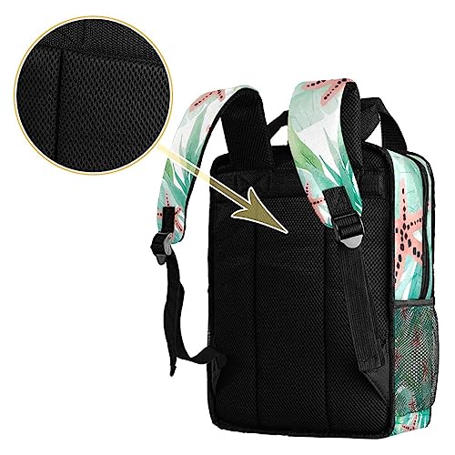 Sac à dos garçons robuste contre le mal de dos motif feuilles vert