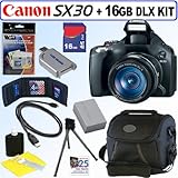 Canon Powershot SX30IS 14.1MP Digital Camera + 16GB Deluxe Accessory Kit