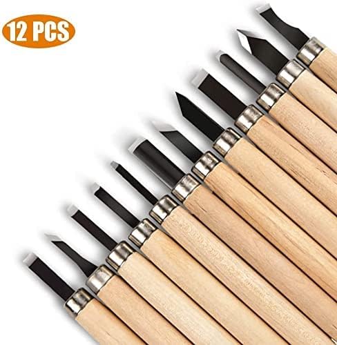 Wagela Professional Wood Carving Chisel Set, Carbon Steel Wood Tools, Woodworking Chisel Kits, Power Grip Tools Great for Carving Woodworking Beginners
