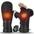 Hinsole Heated Mittens Gloves, Rechargeable Heated Hunting Gloves for Men Women Waterproof Ski Gloves for Winter Outdoor Work Raynaud Skiing Snowboarding Hiking Fishing Camping(XXL)