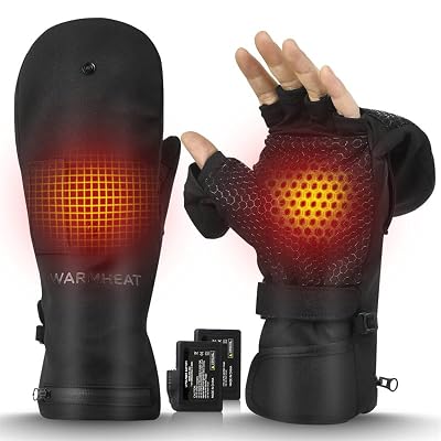 Hinsole Heated Mittens Gloves, Rechargeable Heated Hunting Gloves for Men Women Waterproof Ski Gloves for Winter Outdoor Work Raynaud Skiing Snowboarding Hiking Fishing Camping(XXL)
