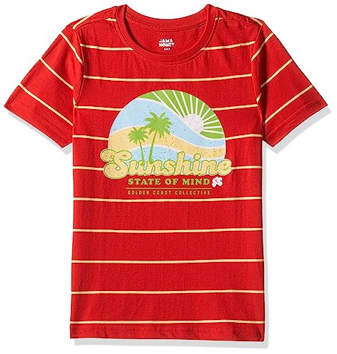 Image of Amazon Brand - Jam & Honey Boys 100% Cotton Printed Half Sleeves T-Shirt | Age 2-12 Years