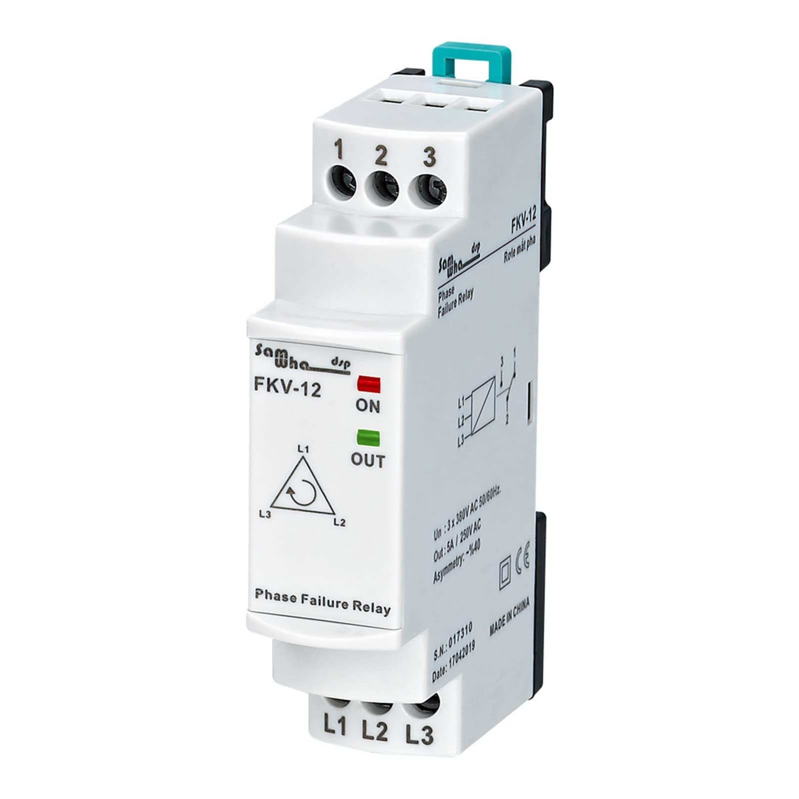 QEFHSVVZE FKV-12 3 * 380VAC Non-Neutual Three-Phase Phase Failure, Phase Asymmetry Relay