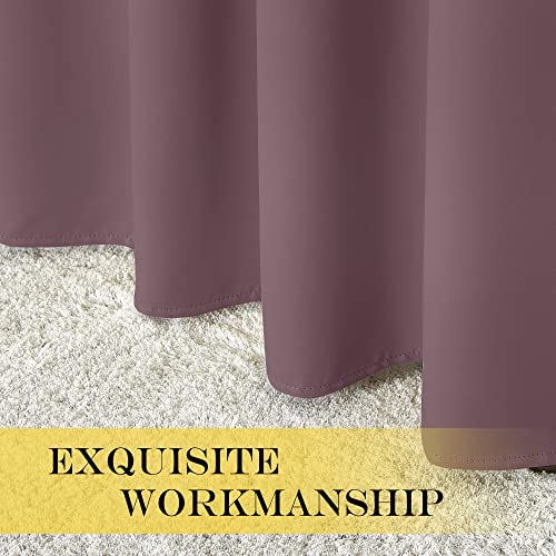 NICETOWN Room Divider Curtain 132 Inches Long, Wide Blackout Sliding Door Curtain for Bedroom, Room Darkening Privacy Window Covering for Patio Door (1 Panel Set, Dry Rose, 80 x 132 Inch)