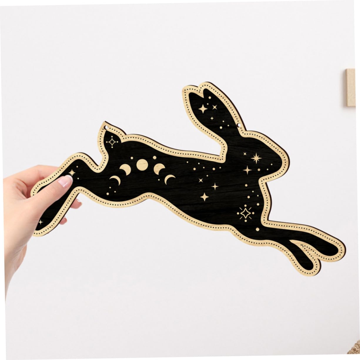 ABOOFAN 3 Set Placca di Coniglio in Legno della Porta del Coniglio della Porta di Pasqua Decorazione da Appendere con Coniglio Pasquale Coniglietto Decorativo di Legno Black