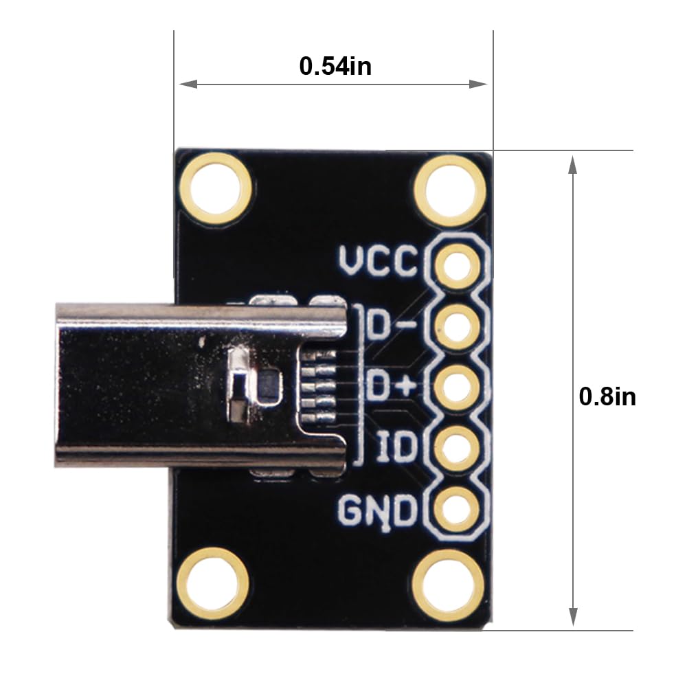 Arduino USB Connector 4-Pack Micro USB Breakout Boards - 5-Pin Male ...