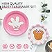 96 Pcs Minnie Tableware Set for Girl Pink Animals Theme Party Supplies With Gold Foil Decorations, Paper Plates, Napkins, Forks - Serves 24 Guests