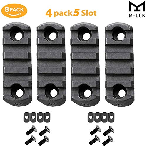 Gotical Combo of (3-Slot & 5-Slot) M-LOK Picatinny Rail Section Adapter Super Value Pack M-LOK Handguard with Set of Screws M-LOK Picatinny Accessory Rail (Pack of 8 Pieces- Black) - Thumbnail 3