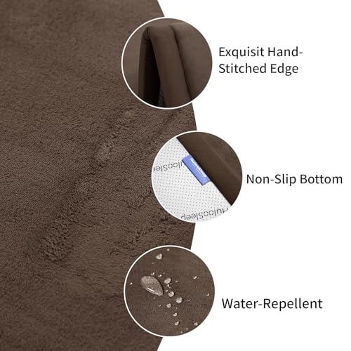 Image of Baby Play Mat for Floor,1.3 inch Thick Memory foam Tummy Time Mat,Soft Coral Velvet Nursery Rug,Extra Large Non Slip Crawling Mat for Toddlers,Infants,kids,Yoga,Tatami Style for Living Room(Dark Brown)