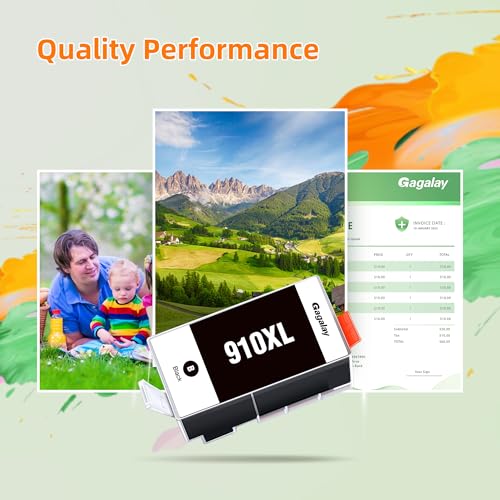 Image of 910XL Ink Cartridges Combo Pack for HP 910 Ink Cartridges for HP Printers HP910XL 910 Multipack XL Color HP910 910XL Black and Color Combo Pack Work for Office Jet Pro 8020 8010 8015 Printers, 4 Pack
