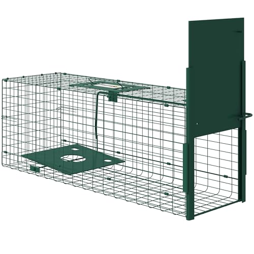 Outsunny Piège de Capture piège Vivant piège d'animaux en Acier avec 1 entrée pour Les Rats et Les Souris dim. 80L x 25l x 30H cm Vert foncé