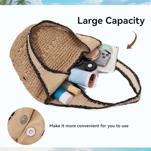 Bolso de paja tejido para mujer Oweisong verano 2026 miniatura 5