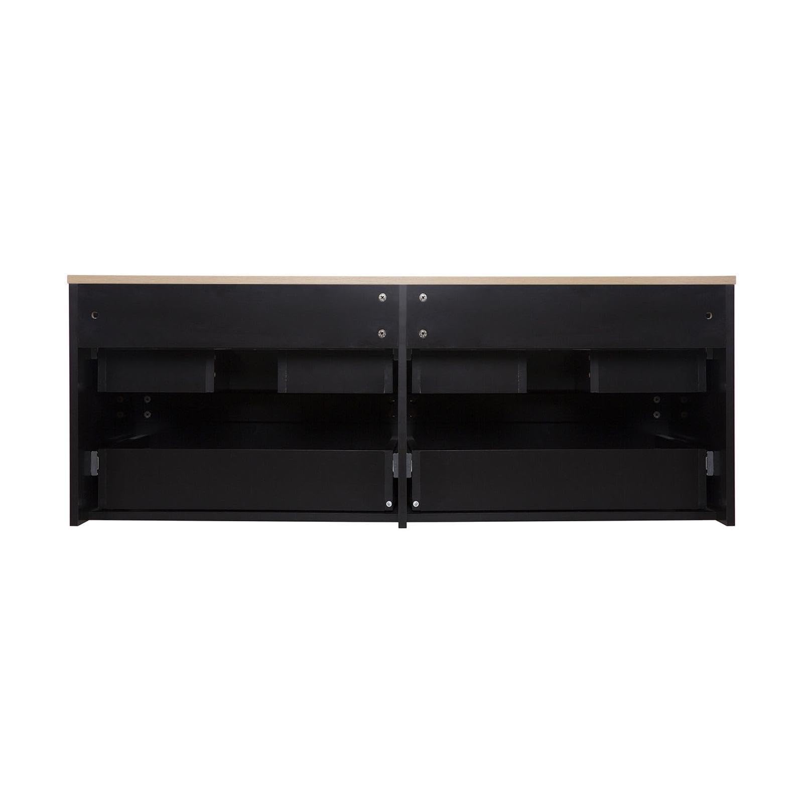 MOB-IN Meuble Double Vasque Sorrento Suspendu avec Plan Effet Bois 120 cm