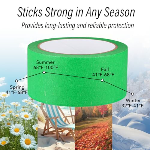 Image of Green Painters Tape - Green Masking Tape 2 Inch Wide - Multi-Surface, Smart Adhesion, Indoor & Outdoor - Paint Tape for DIY, Labeling, Art, Car, General Purpose - 90FT Total