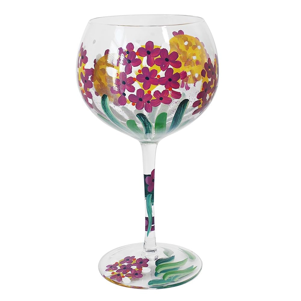 Lesser & Pavey Pink Hydrangea Gin Glass | Lovely Gift for Women & Men | Designed By Lynsey Johnstone | Luxury Wine Glass for Every Occasions